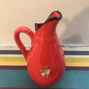 Former red ceramics pitcher - anse cuisine 70s vintage