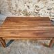 Table basse ancienne française en noyer avec tiroir – XIXe siècle, vers 1850
