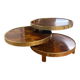 Coffee Table with 3 Platforms in Elm Burl - Maria Pergay