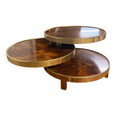 Coffee Table with 3 Platforms in Elm Burl - Maria Pergay