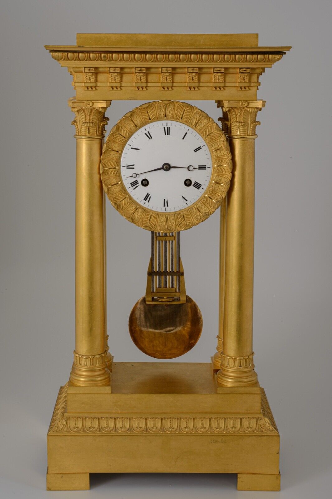 Pendulum portico period restoration bronze dore early nineteenth