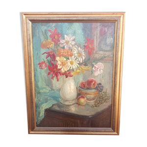 Tableau huile sur toile bouquet