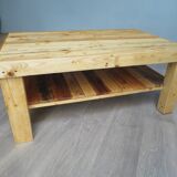 Raw coffee table with shelf