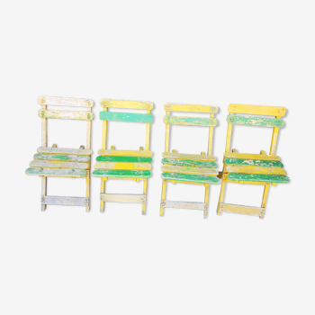 4 chaises pliantes de guinguette