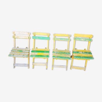 4 folding chairs of guinguette