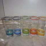 Set of 5 glasses to orangeade year 70