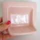 Porte savon en céramique rose