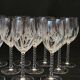 12 White Wine Glasses in Arques Crystal, Fleury Cut Flamépis Pattern