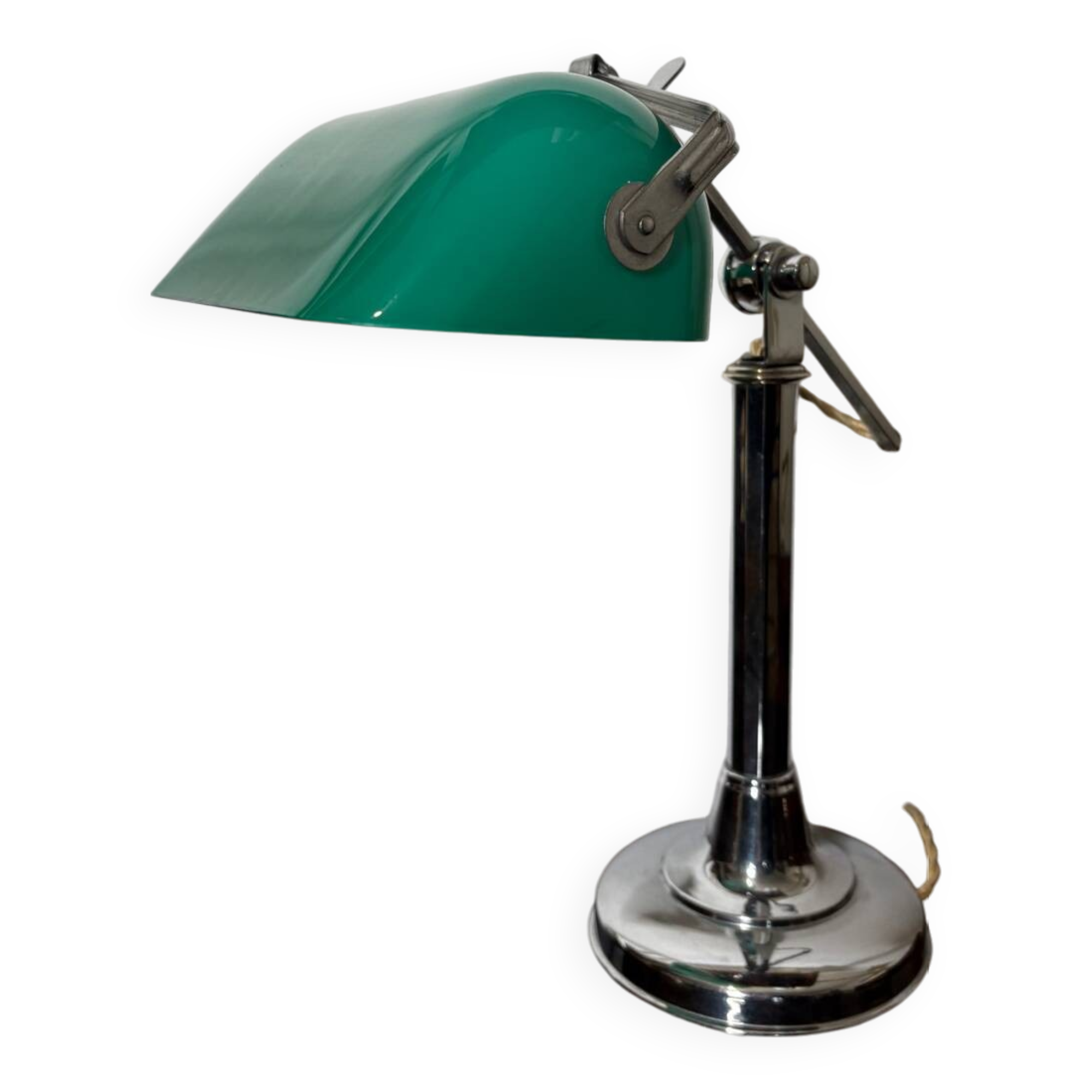 Desk lamp, notary, banker, green opaline, art deco 1930