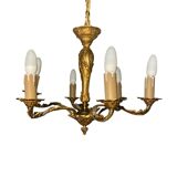 Lustre vintage en laiton doré à 6 feux - Style classique