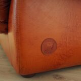 Red leather sofa, Italian design, 1970s, manufacturer: PelleRossi