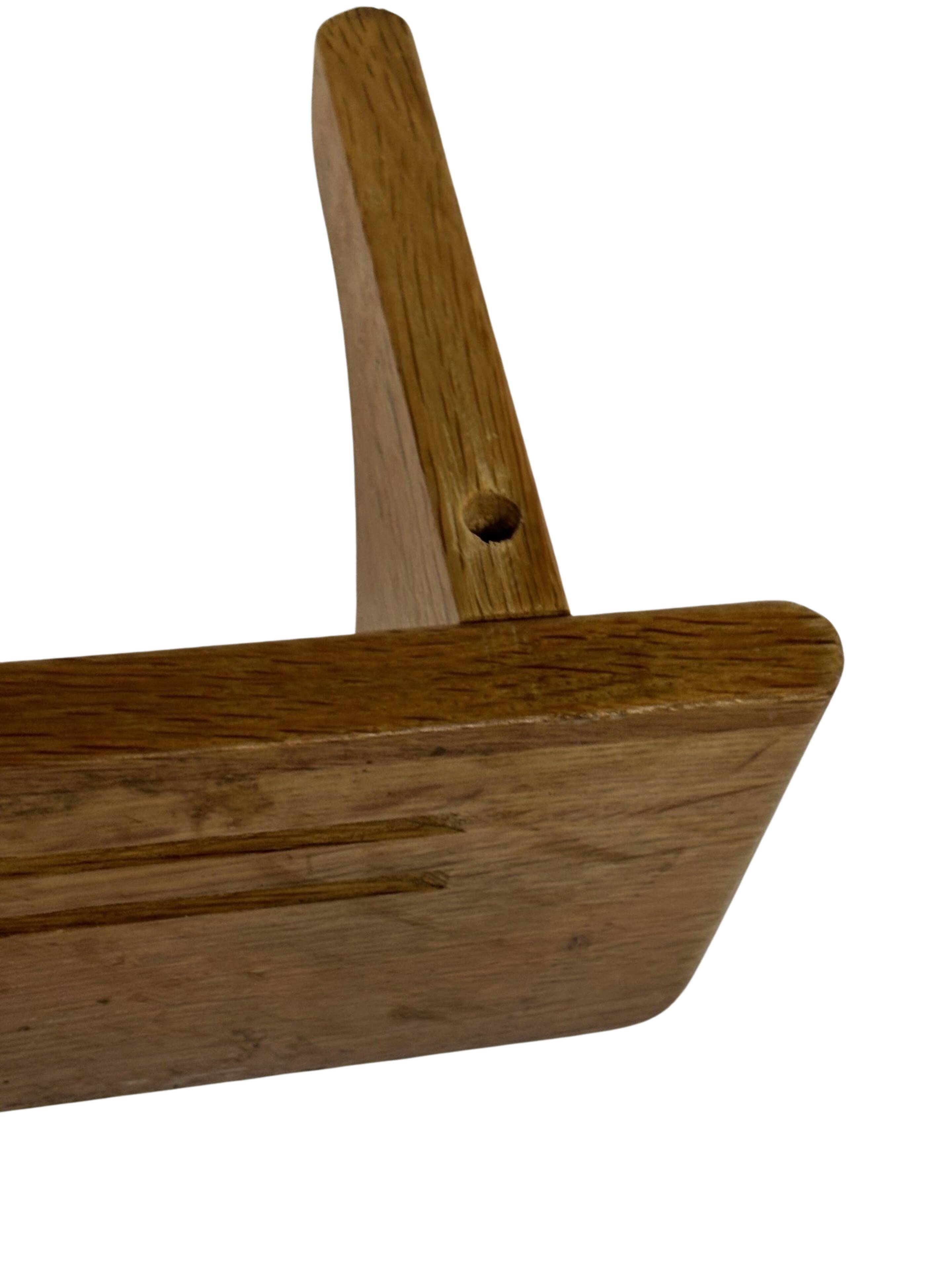 Vintage oak wall shelf book shelf 1970s wood minimalist design