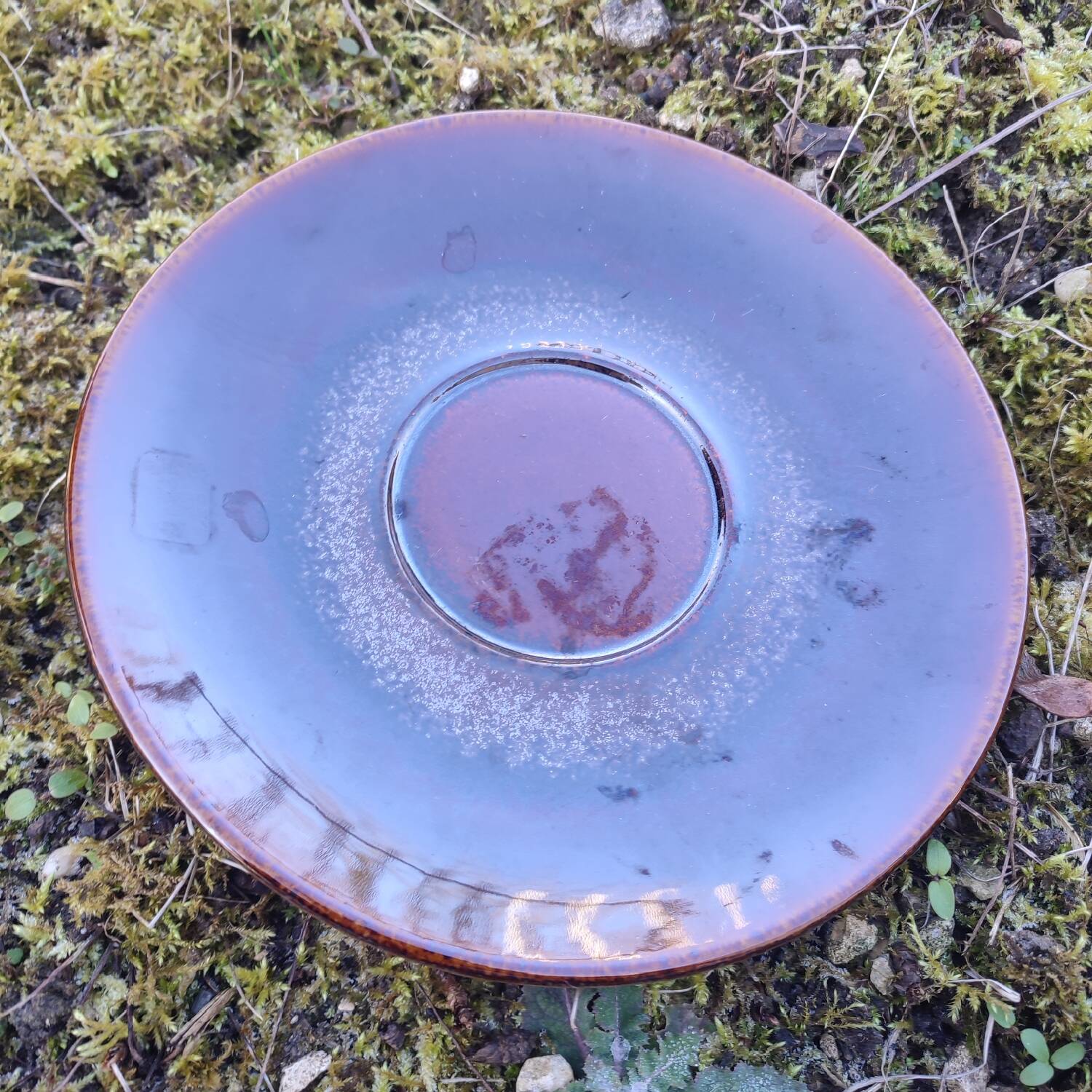 Vintage ceramic plate from Art Grès de l'Arnon France