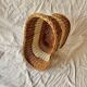 Panier corbeille vintage en osier et scoubidou