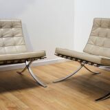 Pair of Barcelona armchairs, Knoll