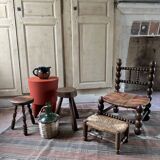 Turned wooden chair by Charles Dudouyt