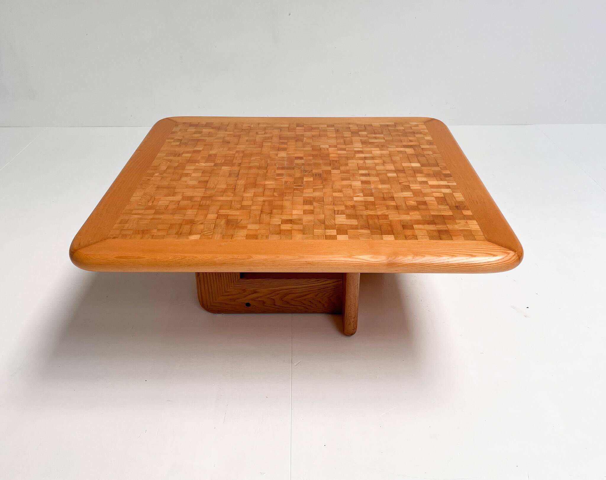 Beechwood mosaic inlaid coffee table, 1970s