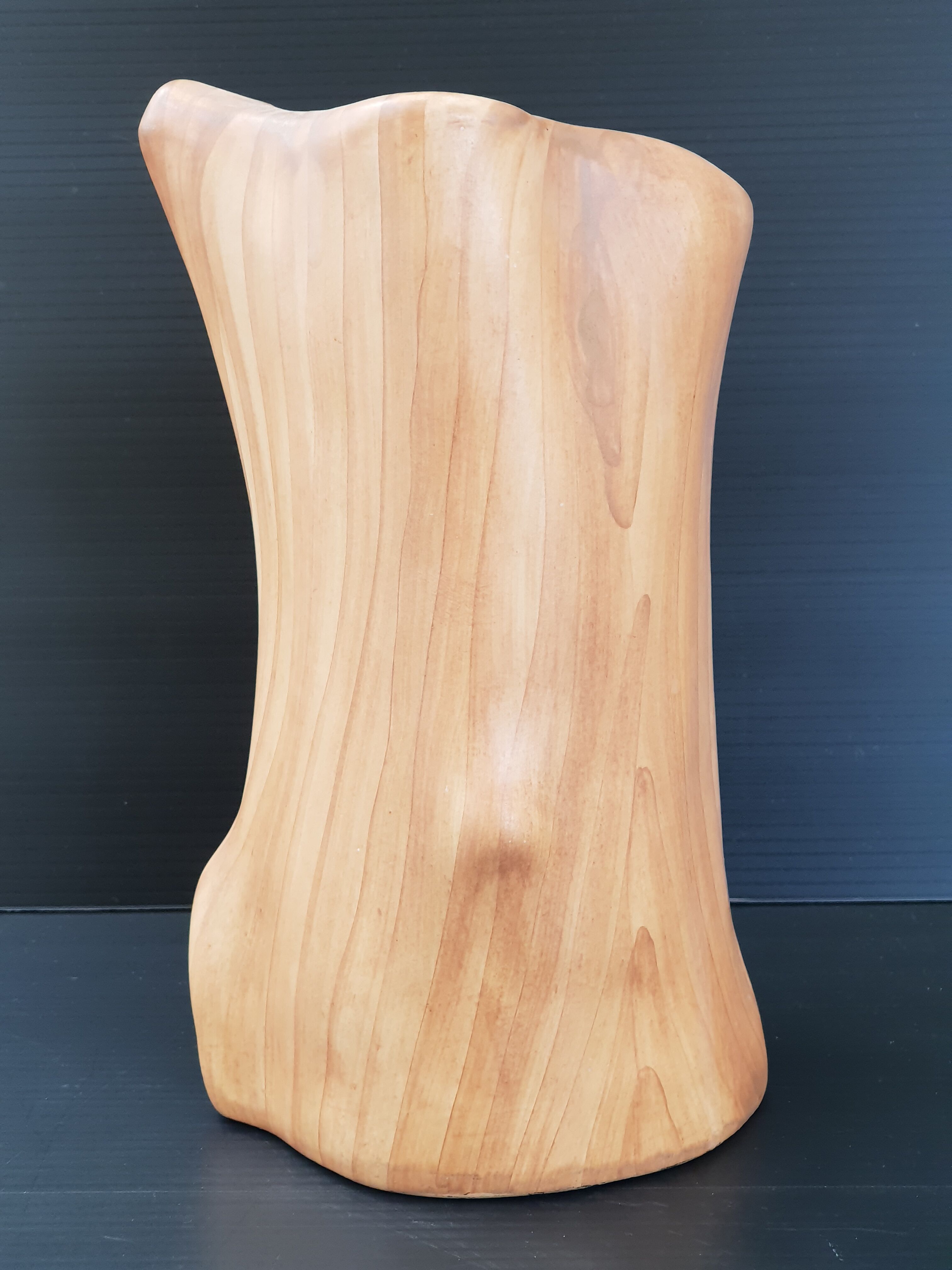 Faux-wood ceramic vase 1950