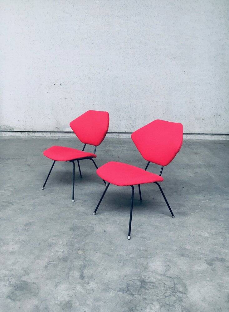 Set of Mid-Century Modern Low Side Chairs, Italy, 1950s