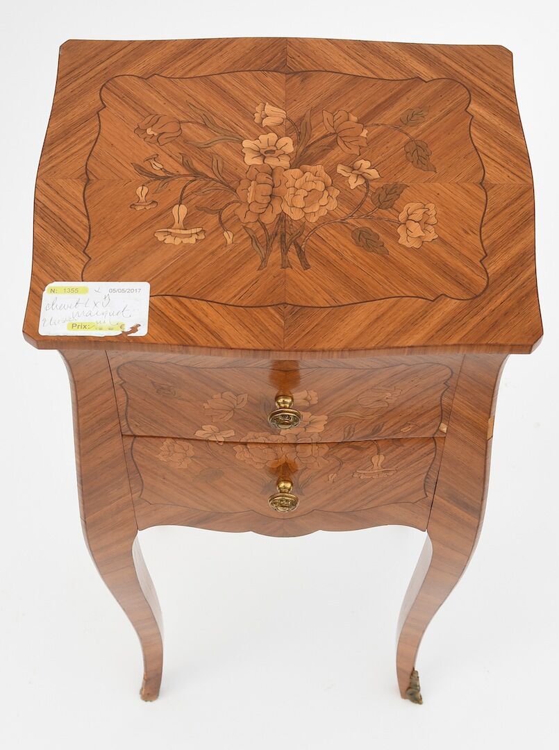 Bedside table in marquetry