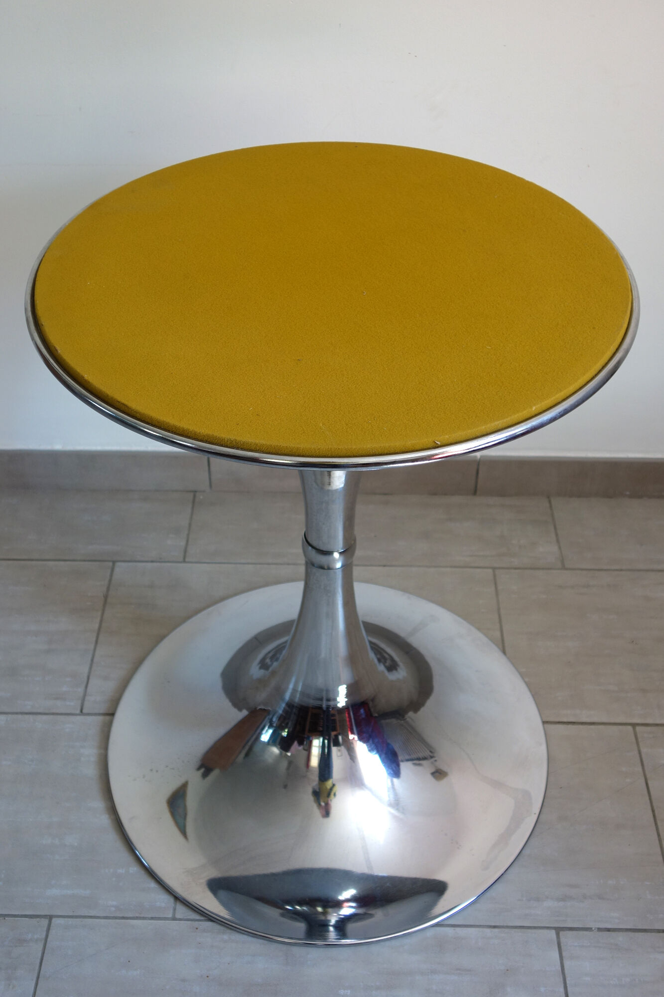 Table glass smoked foot vintage tulip 70