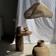 Suspension or rattan lampshade in the shape of a cloud or flattened bubble D60 H35