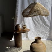 Suspension or rattan lampshade in the shape of a cloud or flattened bubble D60 H35