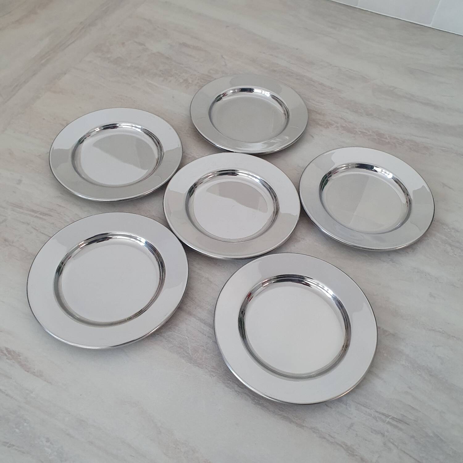 Alessi Alfra / Small presentation plates in 18/8 stainless steel
