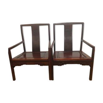 Rosewood chinese armchairs