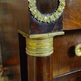 Empire-style week planner, early 19th century, in flame mahogany.