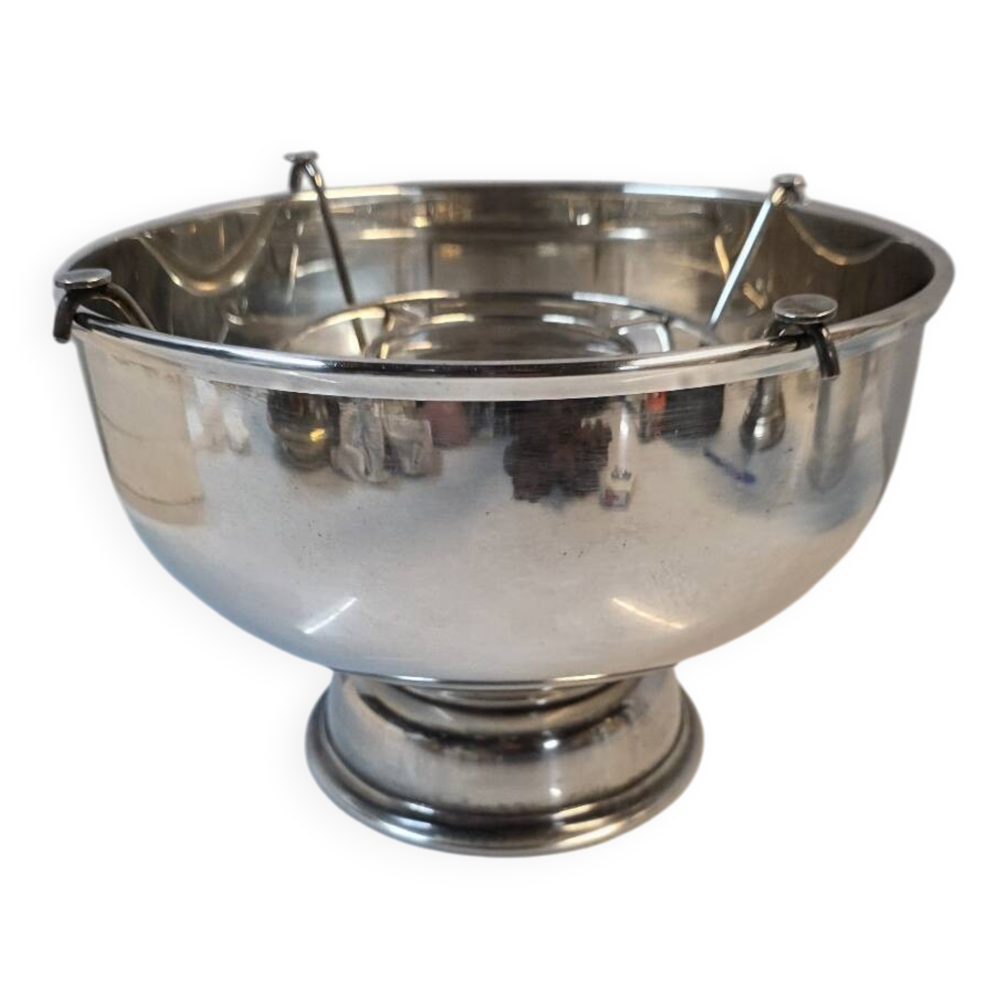 Silver-plated metal champagne bucket