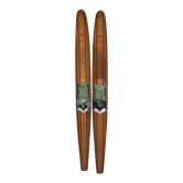 Pair of vintage wooden skis "Reflex"