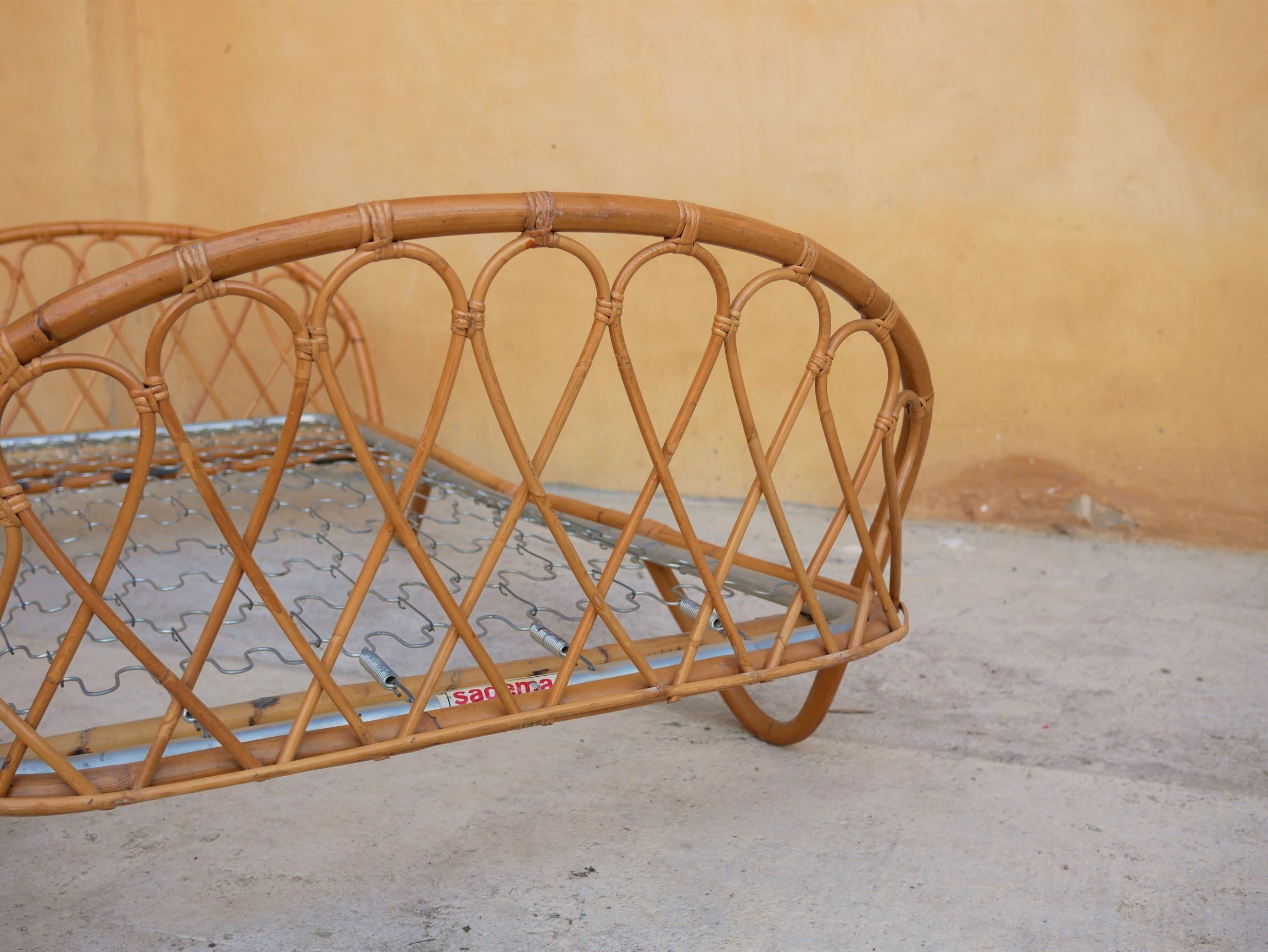 Vintage rattan bed