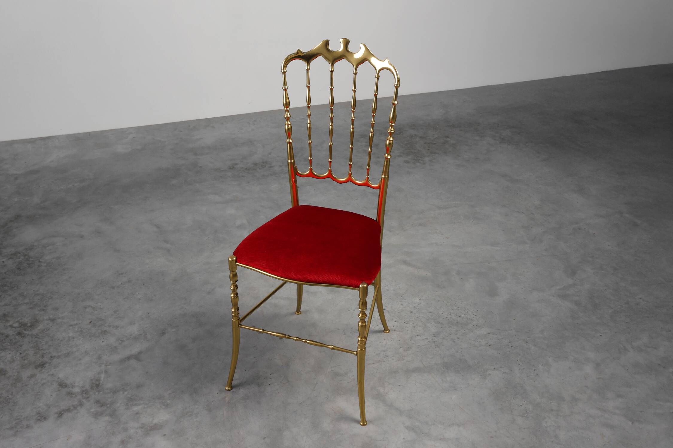 Hollywood Regency Brass Chiavari Chair by Giuseppe Gaetano Descalzi, Italy,