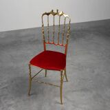 Hollywood Regency Brass Chiavari Chair by Giuseppe Gaetano Descalzi, Italy,