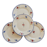 4 vintage flat plates Digoin Sarreguemines model Mary-Lou