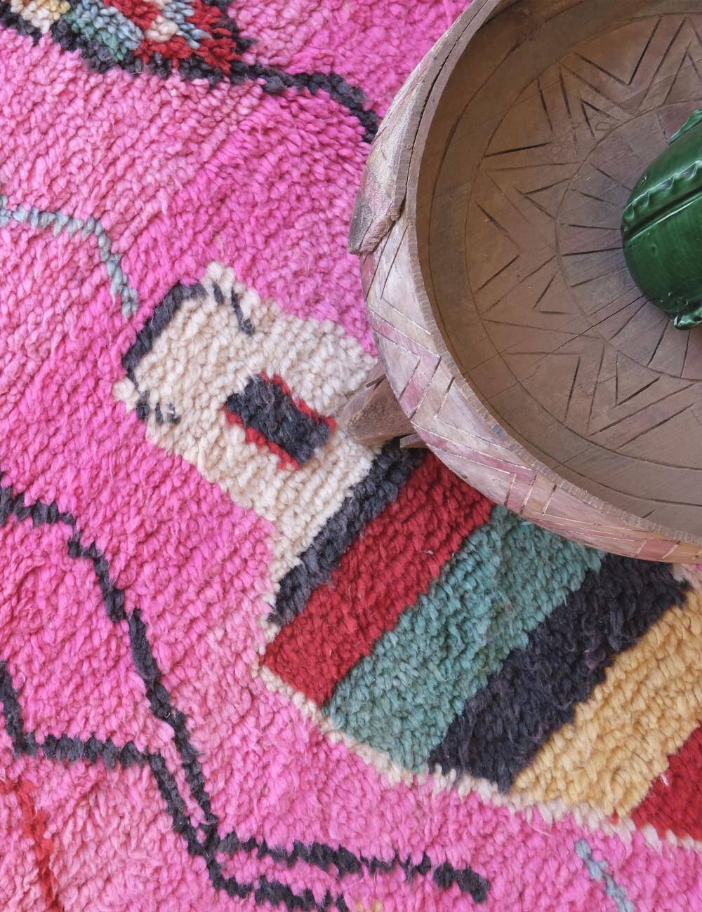 Pink Berber Rug - 261 x 171 cm