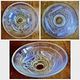Art Deco lamp 1930 wrought iron opalescent glass fish Ezan