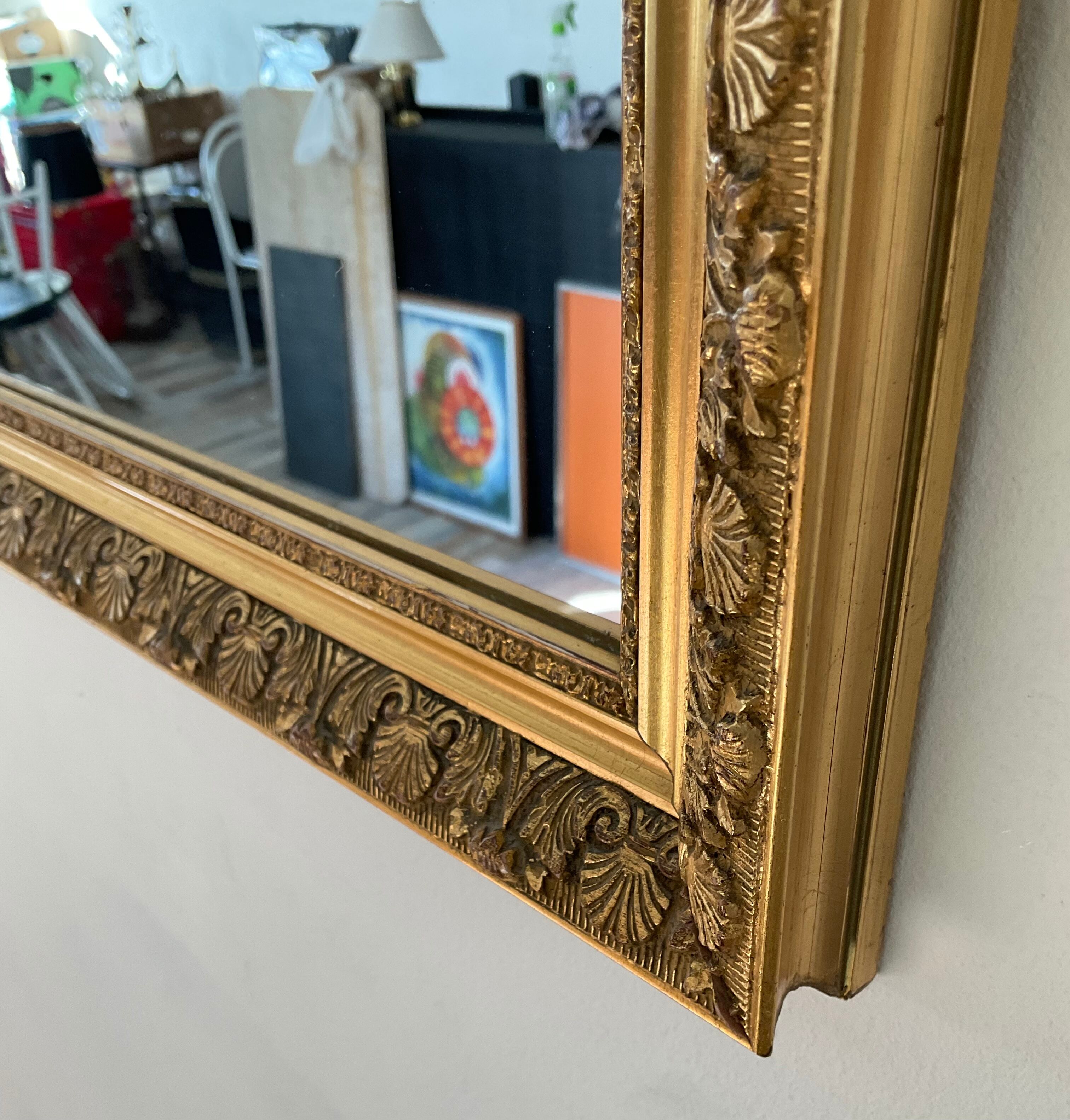 Old gilded wooden mirror 71x47cm