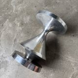 Brushed stainless steel console pedestal 1970