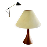 Large vintage table lamp by fog and morup in teak denmark 1960