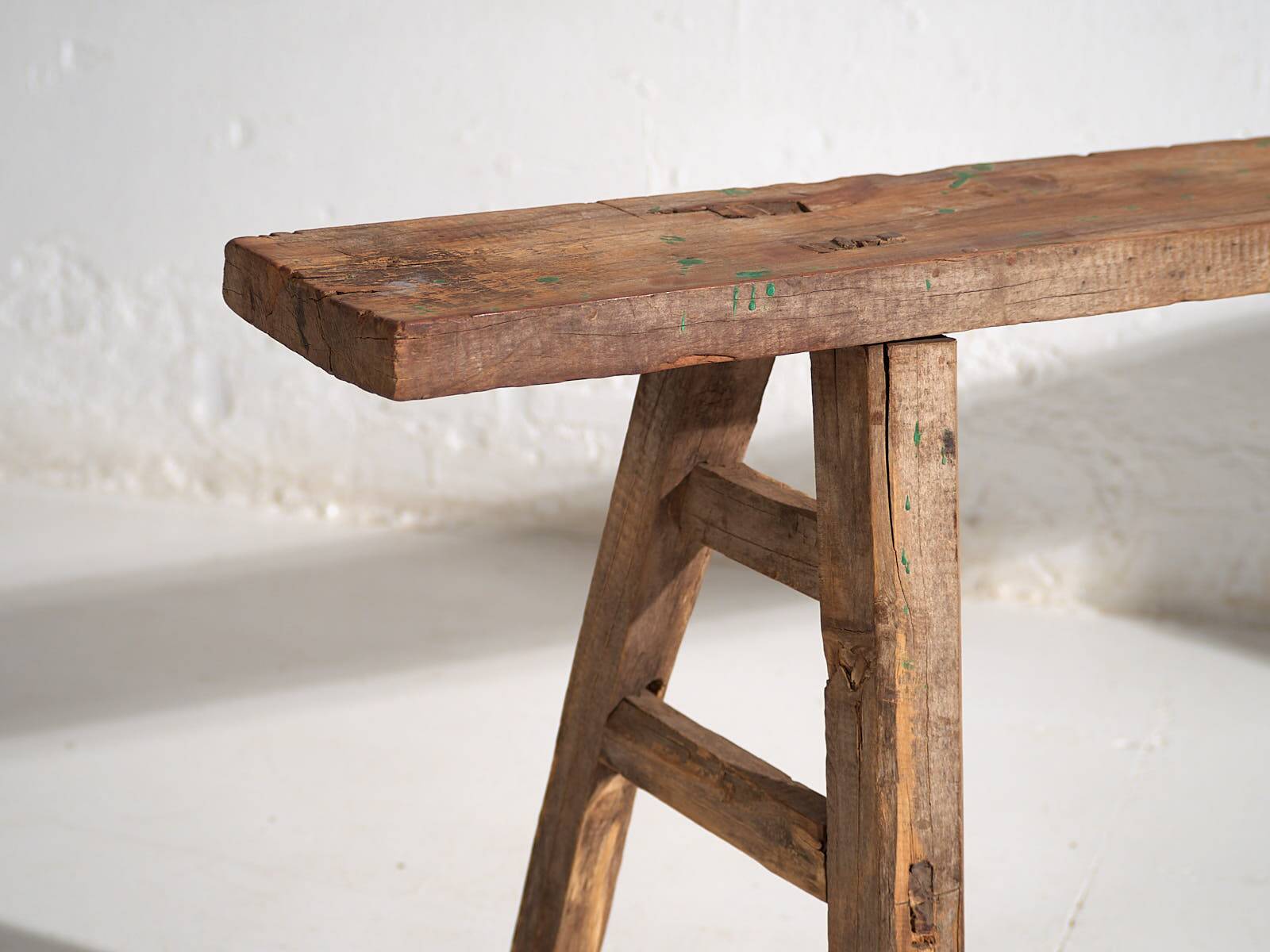 Antique solid wood bench (c.1870) #74