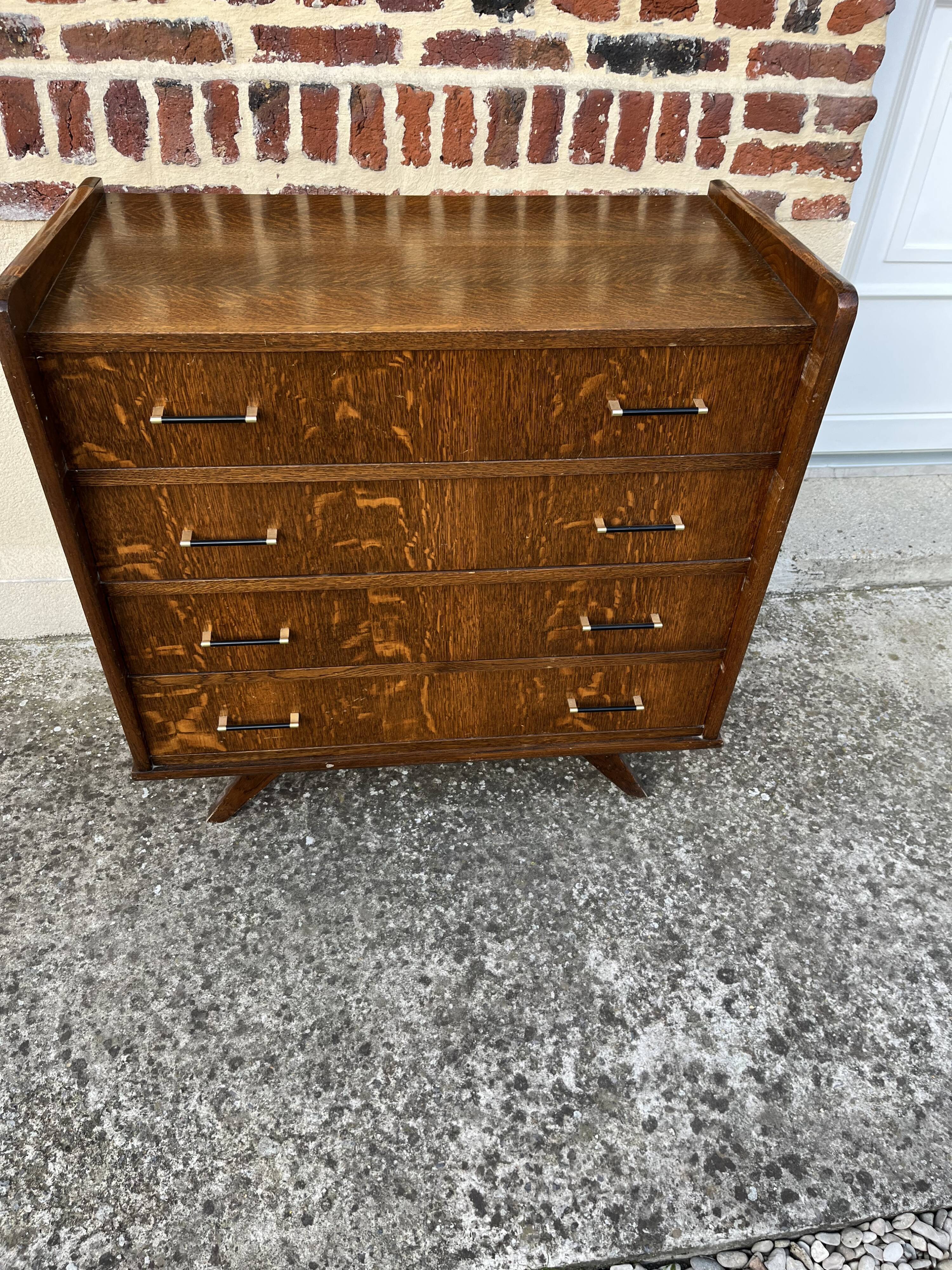 Vintage chest of drawers compass feet