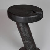 Solid wood sculptural side table, original contemporary design, logniture