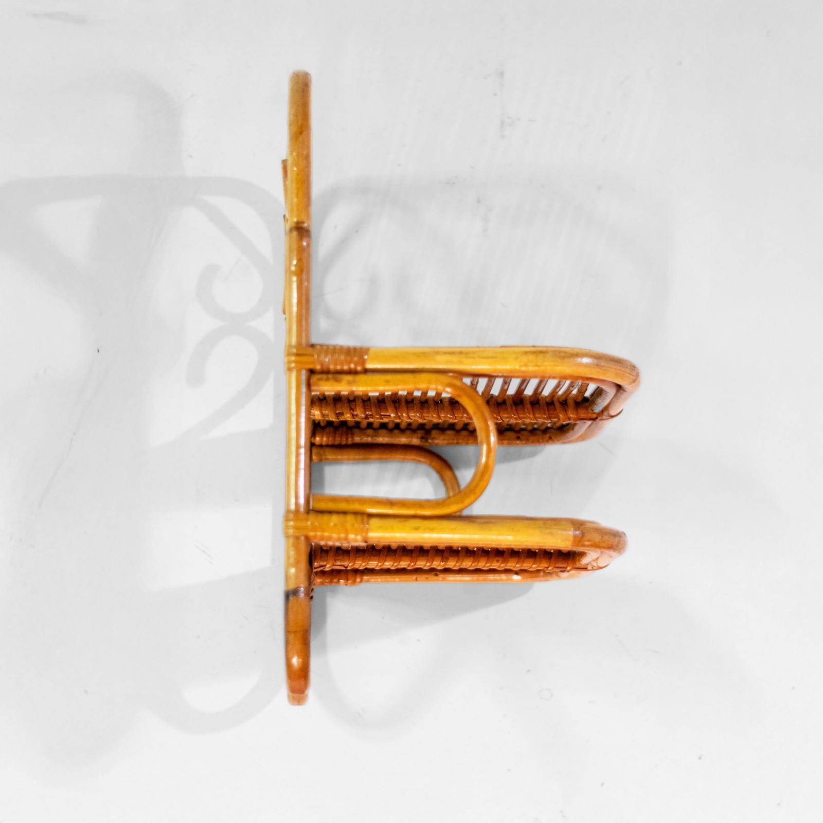 Étagère en bambou et rotin de style mid-century italien, années 1960