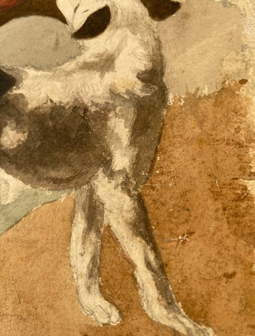 Aquarelle sous verre, XIXème s.