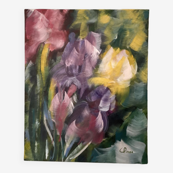 Iris floral painting