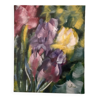 Iris floral painting