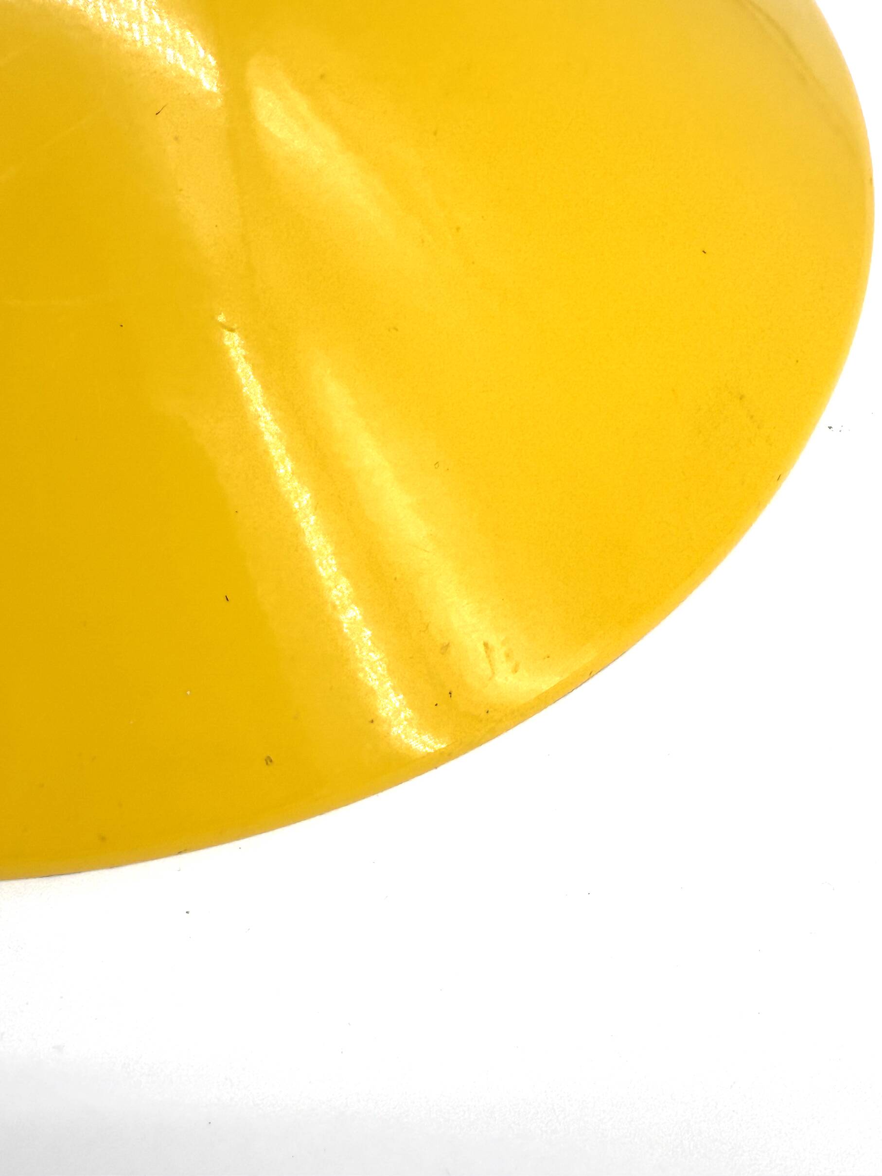 Vintage yellow and black lacquered metal pendant light