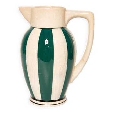 Vintage white and green ceramic porcelain vase from the mid-20th century, Germany, 1960s.